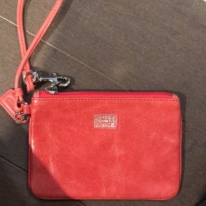 Coach Poppy Coral/pink Wristlet/ clutch